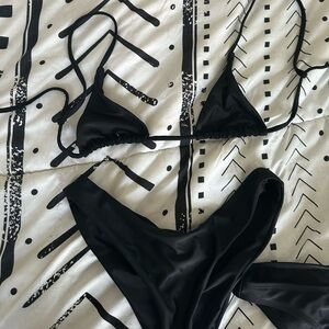 Plain black bikini